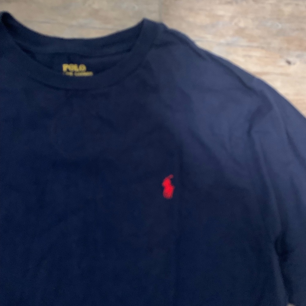Ralph Lauren Navy Short Sleeve Crew Neck Tee with Red Pony - Picture 2 of 3